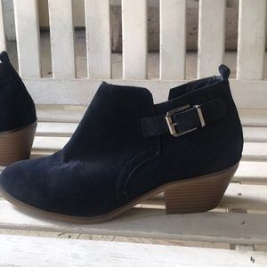 Black suade booties